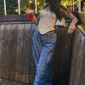 Garage Blue Cargo Jeans